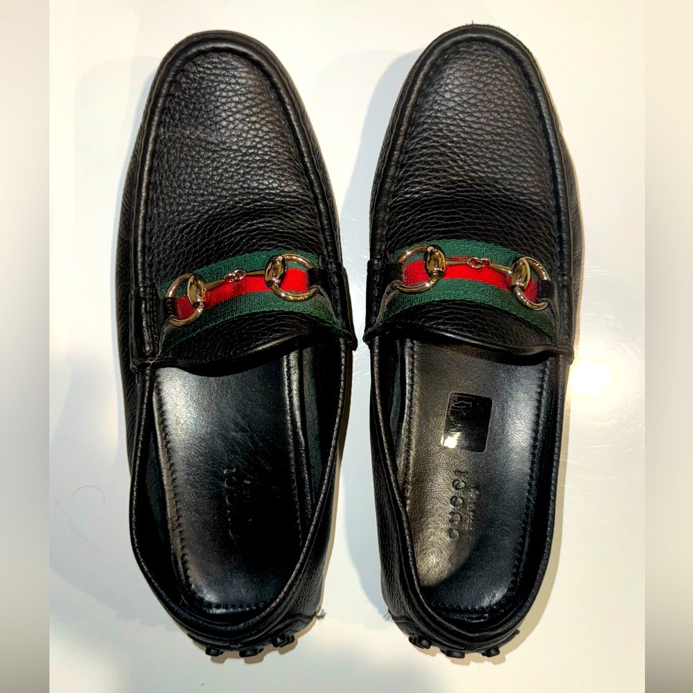 gucci horsebit driving loafer - black size 38